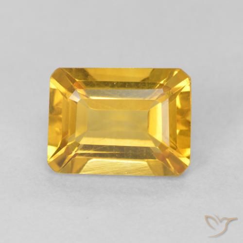 1.47ct Naturel Doré vif Citrine, Taille émeraude, VVS