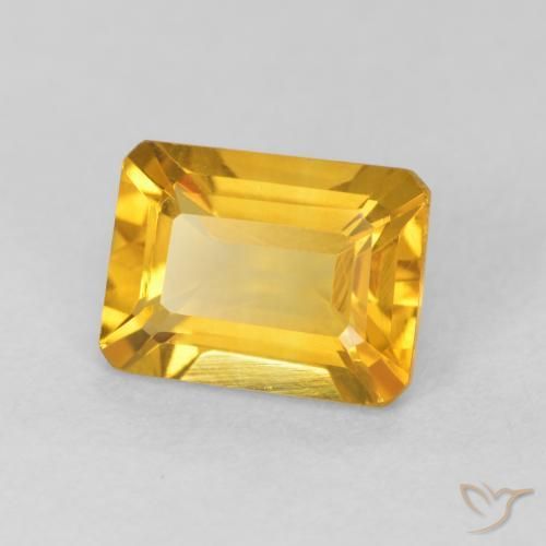 Citrine Doré vif naturelle Octogone / coupe Émeraude, 1.47 ct, VVS