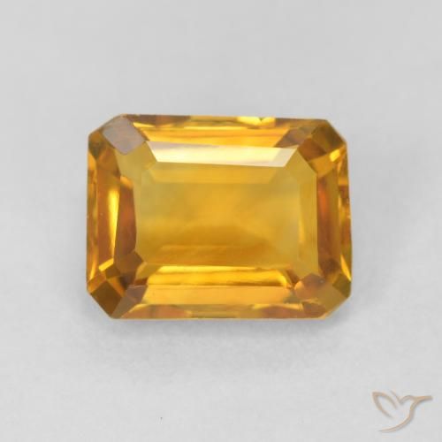 1.52ct Naturel Orange-or Citrine, Taille émeraude, VVS