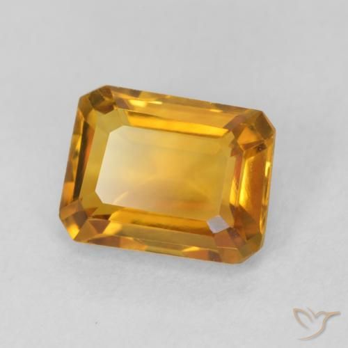 Citrine Orange-or naturelle Octogone / coupe Émeraude, 1.52 ct, VVS