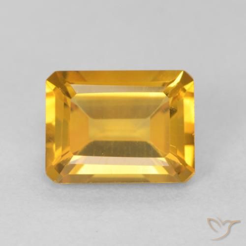 1.54ct Naturel Orange-or Citrine, Taille émeraude, VVS
