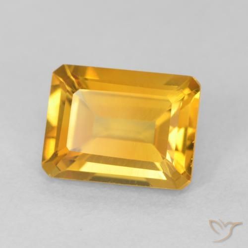 Citrine Orange-or naturelle Octogone / coupe Émeraude, 1.54 ct, VVS