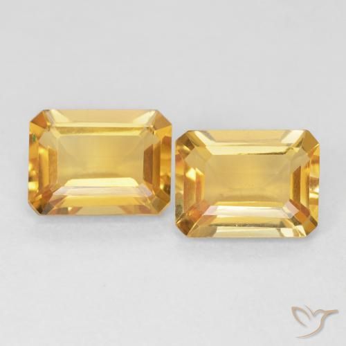 2.73ctw Naturel Doré moyen Citrine, Taille émeraude, VVS-VS