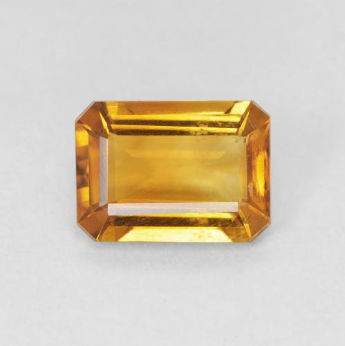 1.11ct Naturel Or orange foncé Citrine, Taille émeraude, VVS-VS
