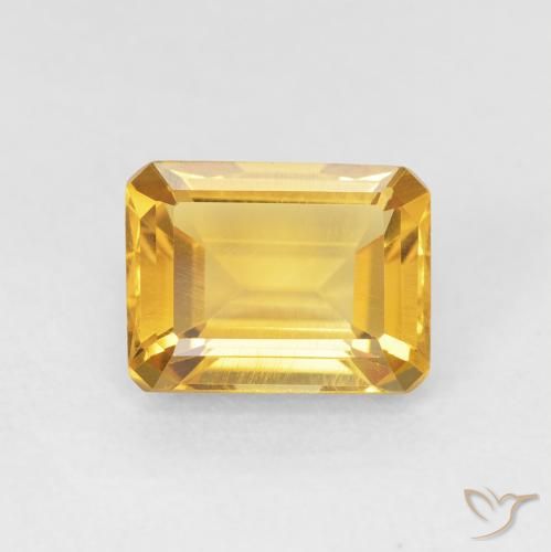 1.49ct Naturel Doré Citrine, Taille émeraude, VVS-VS