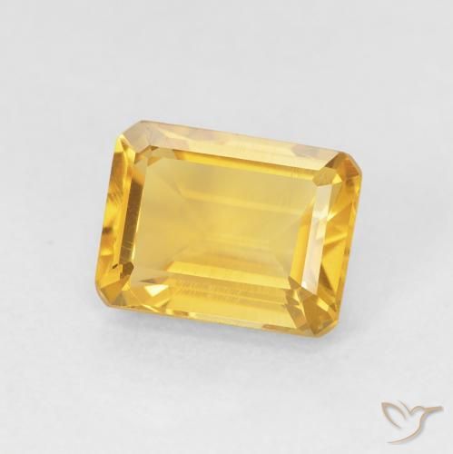 Citrine Doré naturelle Octogone / coupe Émeraude, 1.49 ct, VVS-VS