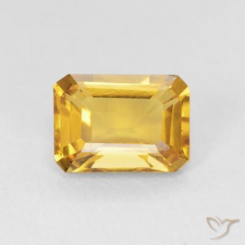 1.38ct Naturel Doré Citrine, Taille émeraude, VVS-VS