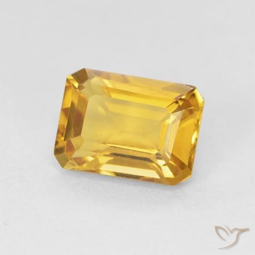 Citrine Doré naturelle Octogone / coupe Émeraude, 1.38 ct, VVS-VS