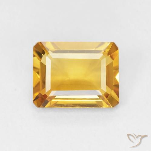 1.49ct Naturel Or moyen Citrine, Taille émeraude, VVS-VS