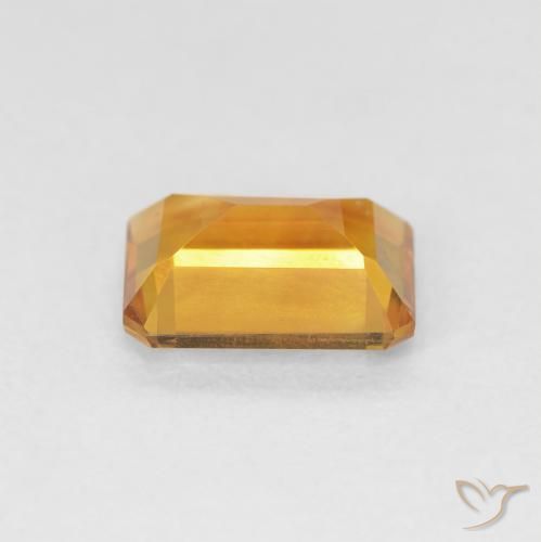 Citrine Medium Light Orange-Gold naturelle Octogone / coupe Émeraude, 1.23 ct, VVS-VS