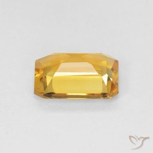 Citrine Medium Light Orange-Gold naturelle Octogone / coupe Émeraude, 1.23 ct, VVS-VS
