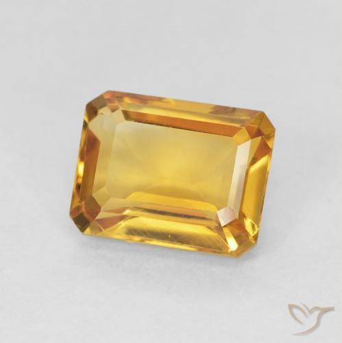 Citrine Medium Light-Golden naturelle Octogone / coupe Émeraude, 1.62 ct, VVS-VS