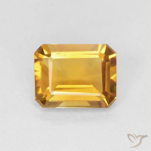1.29ct Naturel Medium Light Orange-Gold Citrine, Taille émeraude, VVS-VS