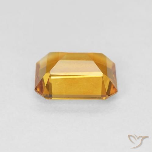 Citrine Medium Light Orange-Gold naturelle Octogone / coupe Émeraude, 1.29 ct, VVS-VS