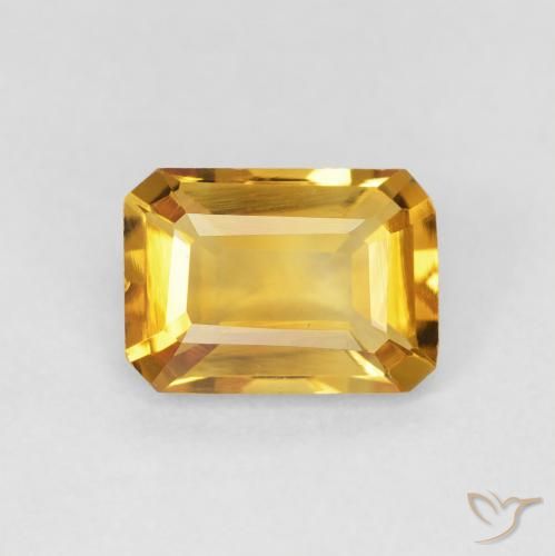 1.27ct Naturel Doré Citrine, Taille émeraude, VVS-VS