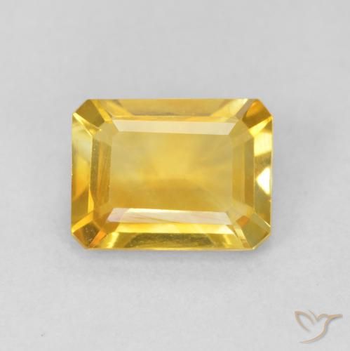 1.35ct Naturel Orange Doré Citrine, Taille émeraude, VVS-VS