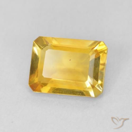 Citrine Orange Doré naturelle Octogone / coupe Émeraude, 1.35 ct, VVS-VS