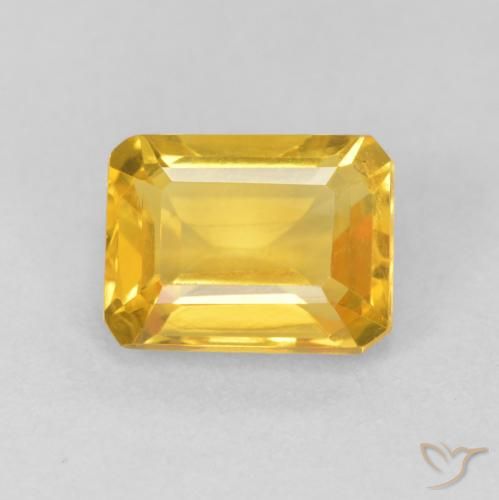 1.67ct Naturel Doré moyen Citrine, Taille émeraude, VVS-VS