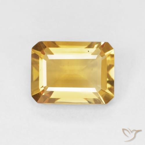 1.46ct Naturel Doré Citrine, Taille émeraude, VVS-VS