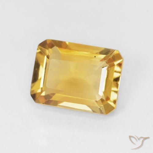 Citrine Doré naturelle Octogone / coupe Émeraude, 1.46 ct, VVS-VS
