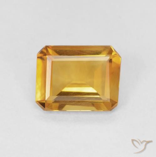 1.05ct Naturel Orange-or Citrine, Taille émeraude, VVS-VS