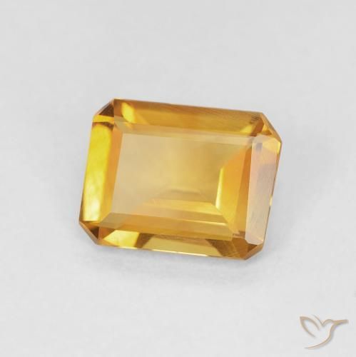 Citrine Orange-or naturelle Octogone / coupe Émeraude, 1.05 ct, VVS-VS
