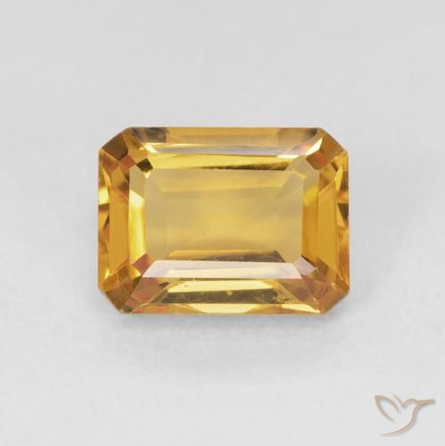 1.56ct Naturel Doré Citrine, Taille émeraude, VVS