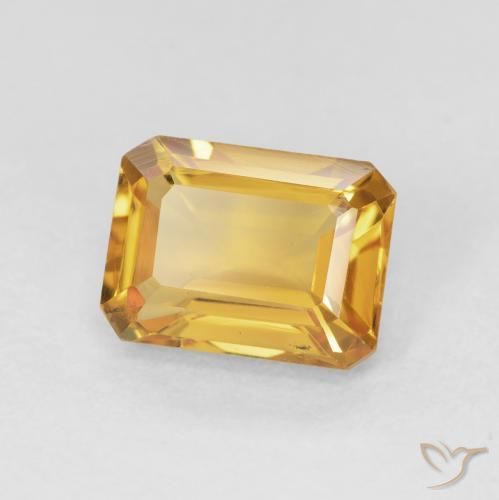 Citrine Doré naturelle Octogone / coupe Émeraude, 1.56 ct, VVS