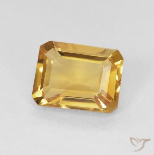 Citrine Doré naturelle Octogone / coupe Émeraude, 1.42 ct, VS