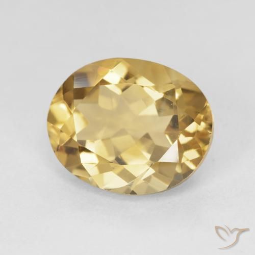 Citrine Or moyen naturelle ovale, 4.30 ct, VVS