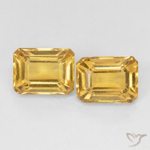 3.44ctw Naturel Doré profond Citrine, Taille émeraude, VVS-VS