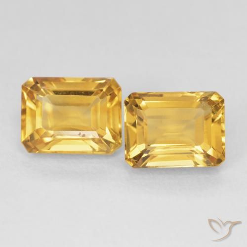 3.58ctw Naturel Doré Citrine, Taille émeraude, VS