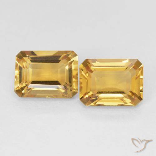 3.17ctw Naturel Orange doré profond Citrine, Taille émeraude, VVS