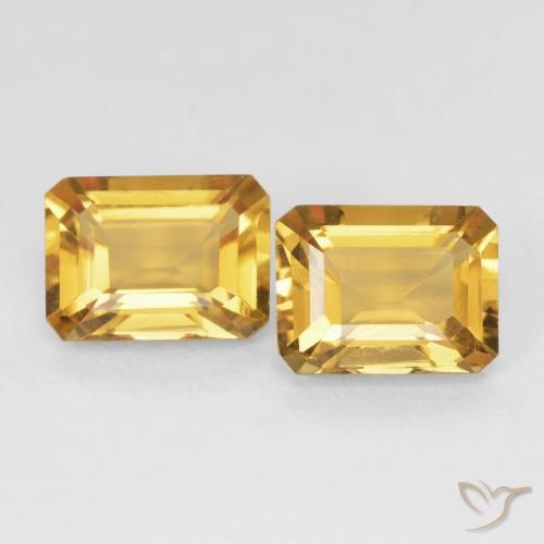 3.20ctw Naturel Medium Dark-Golden Citrine, Taille émeraude, VVS-VS