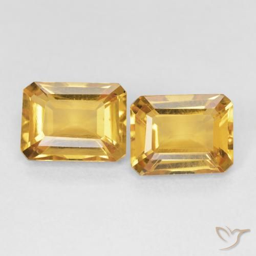 2.98ctw Naturel Or moyen Citrine, Taille émeraude, VVS-VS