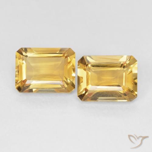 2.87ctw Naturel Or Citrine, Taille émeraude, VVS-VS