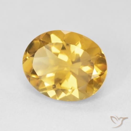 Citrine Doré naturelle ovale, 4.16 ct, VVS