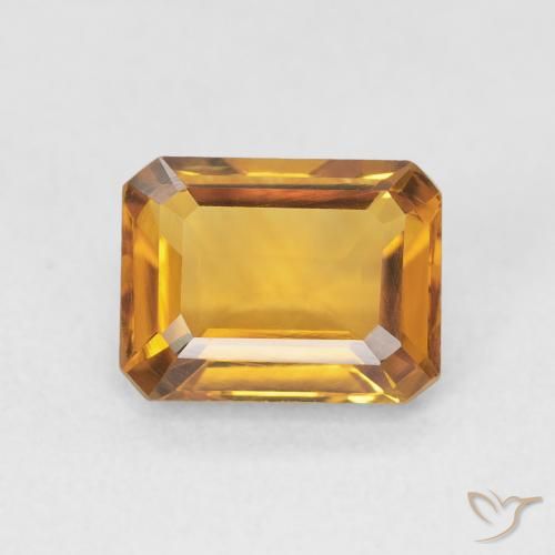 1.52ct Naturel Orange Doré Citrine, Taille émeraude, VVS