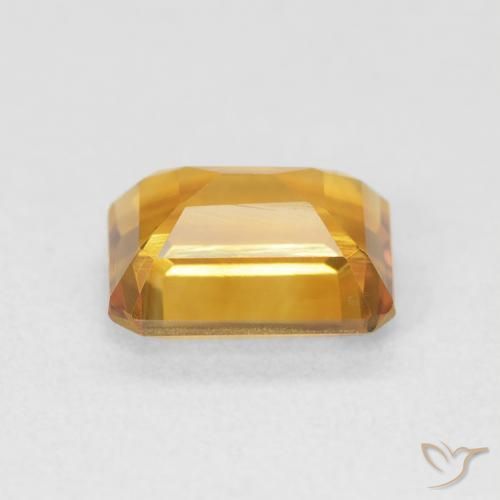 Citrine Orange Doré naturelle Octogone / coupe Émeraude, 1.52 ct, VVS