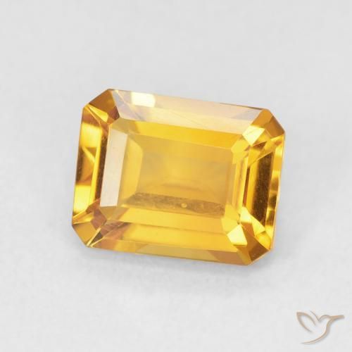 Citrine Medium Light-Golden naturelle Octogone / coupe Émeraude, 1.65 ct, VVS