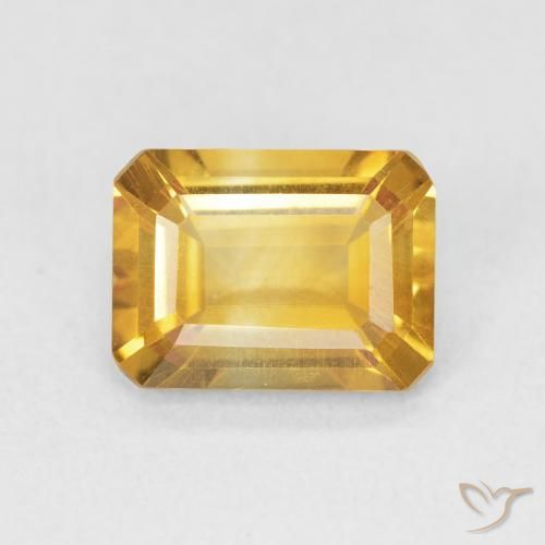 1.43ct Naturel Doré moyen Citrine, Taille émeraude, VVS