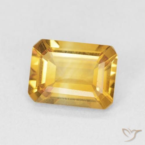 Citrine Doré moyen naturelle Octogone / coupe Émeraude, 1.43 ct, VVS