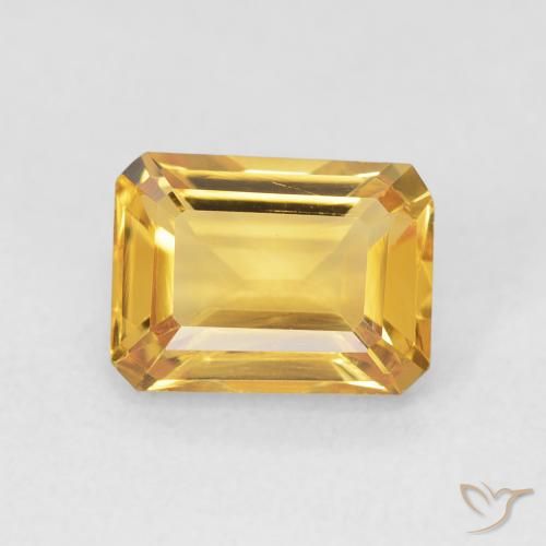 1.61ct Naturel Orange Doré Citrine, Taille émeraude, VVS