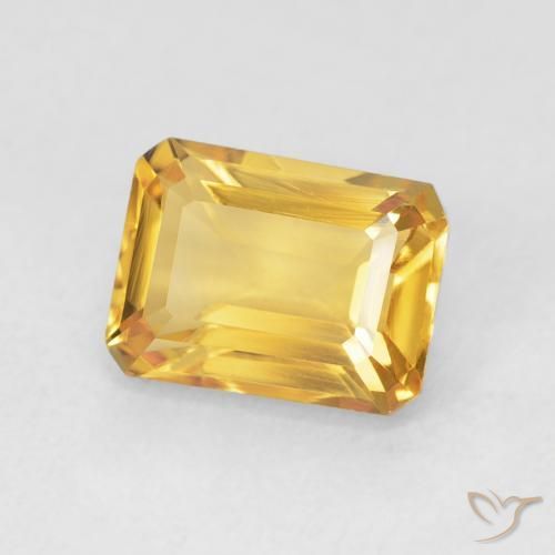 Citrine Orange Doré naturelle Octogone / coupe Émeraude, 1.61 ct, VVS