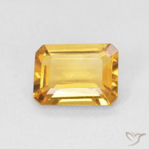 1.22ct Naturel Orange Doré Citrine, Taille émeraude, VVS