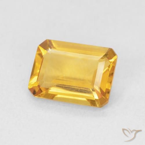 Citrine Orange Doré naturelle Octogone / coupe Émeraude, 1.22 ct, VVS