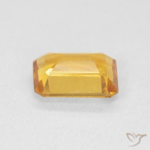 Citrine Orange Doré naturelle Octogone / coupe Émeraude, 1.22 ct, VVS