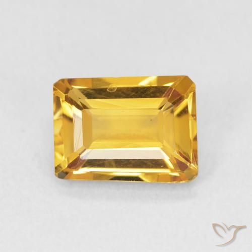 1.32ct Naturel Orange Doré Citrine, Taille émeraude, VVS