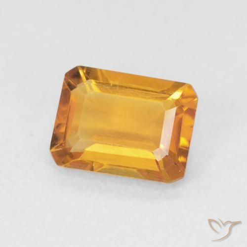 Citrine Doré moyen naturelle Octogone / coupe Émeraude, 1.26 ct, VVS