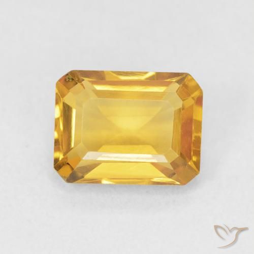 1.52ct Naturel Orange Doré Citrine, Taille émeraude, VVS